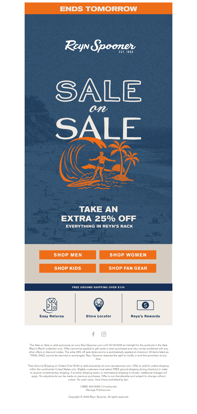 Extra 25% Off Ends Tomorrow!