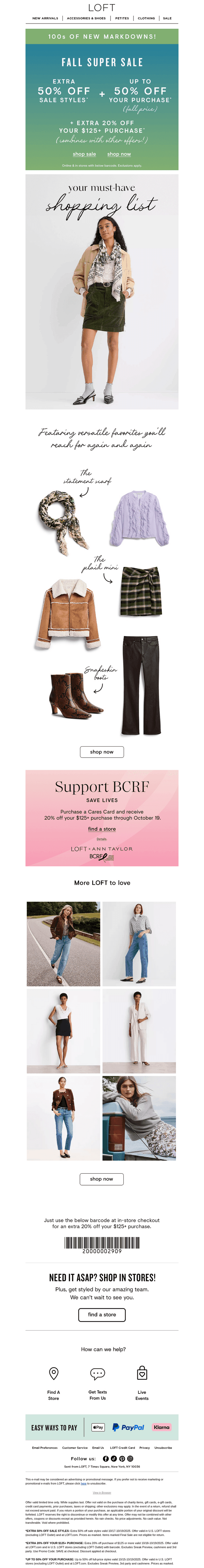Up to 50% off + extra 20% off ENDS TONIGHT