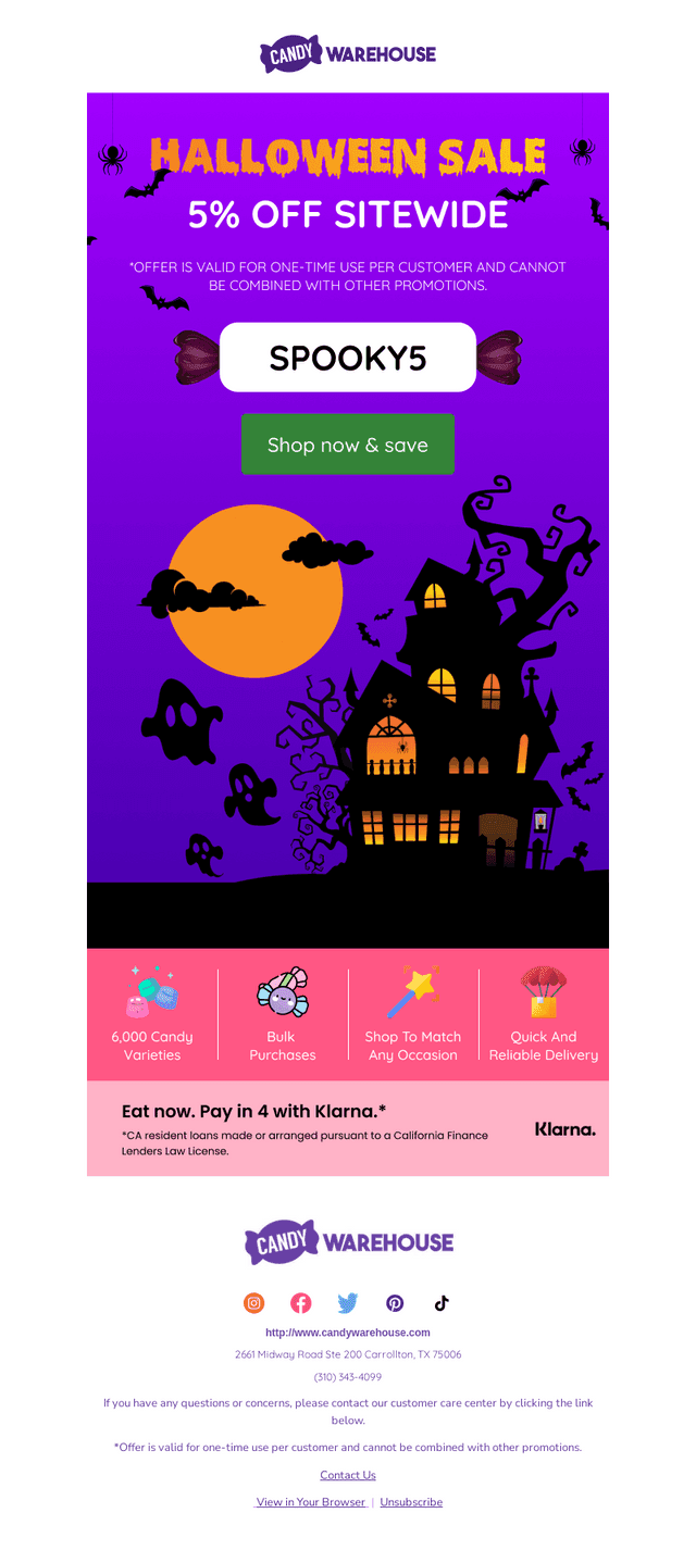 CandyWarehouse email from Sun, Oct 19, 2025