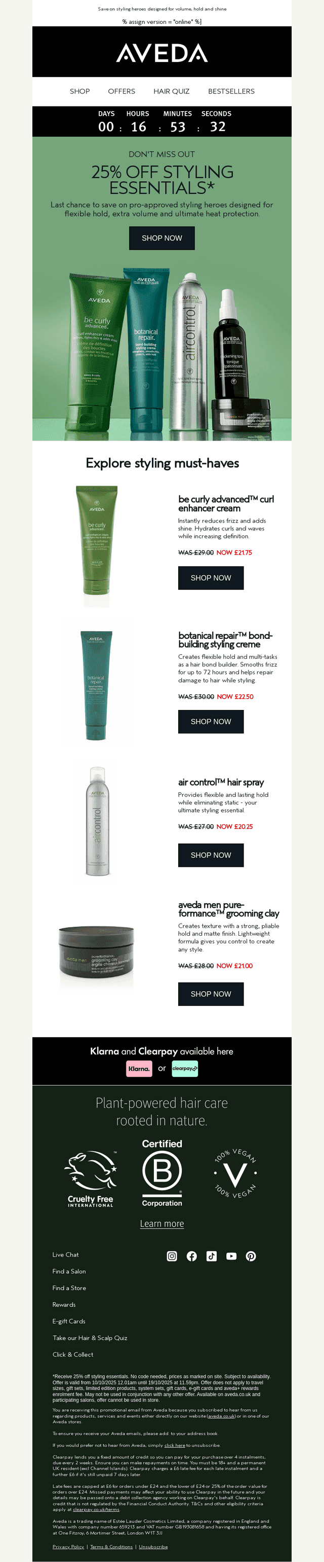 Last chance: 25% off styling essentials