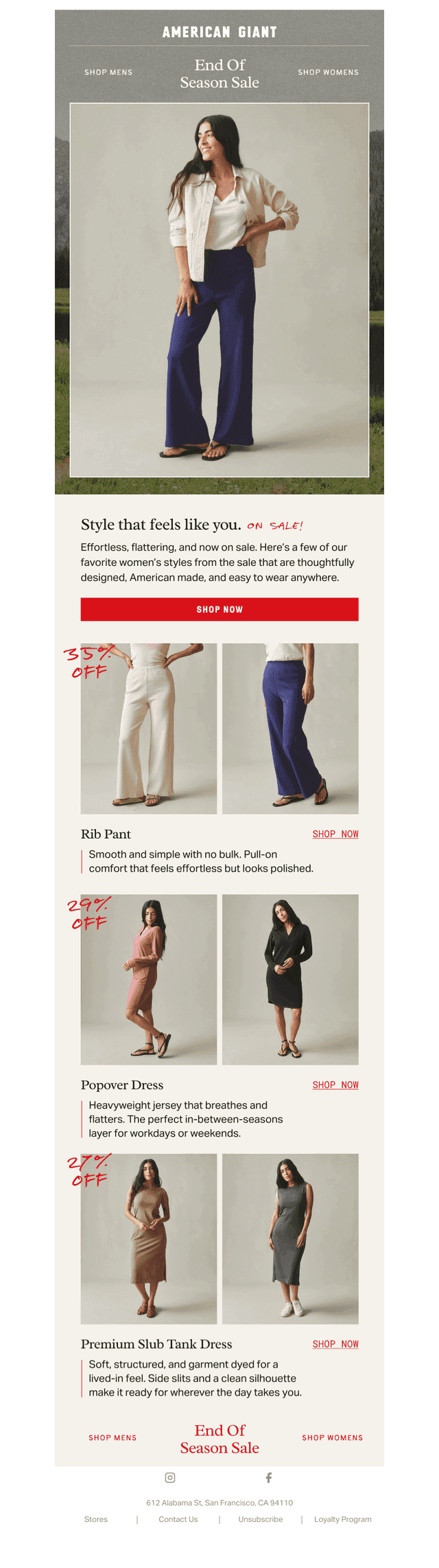 FALL SALE: Three effortless essentials.