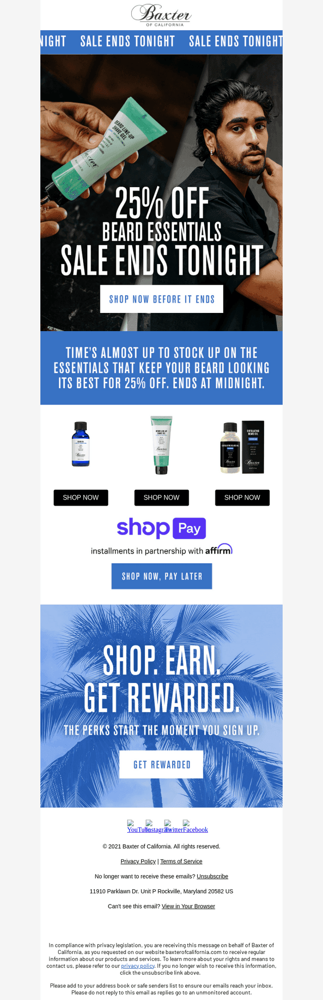 Last call: 25% off beard care ends tonight.