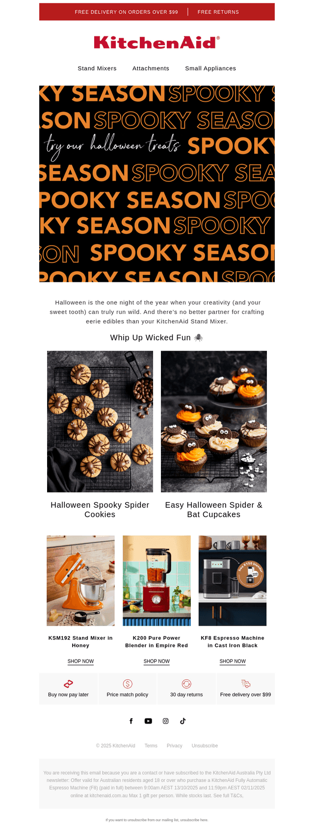 KitchenAid Australia & New Zealand email from Mon, Oct 20, 2025