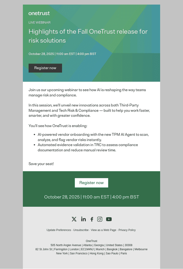 First Look at OneTrust Risk Fall Releases