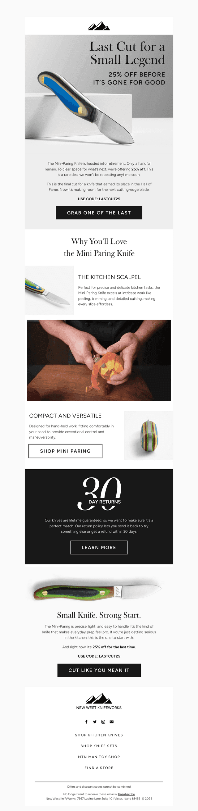 25% Off the Mini-Paring. Final Cut.
