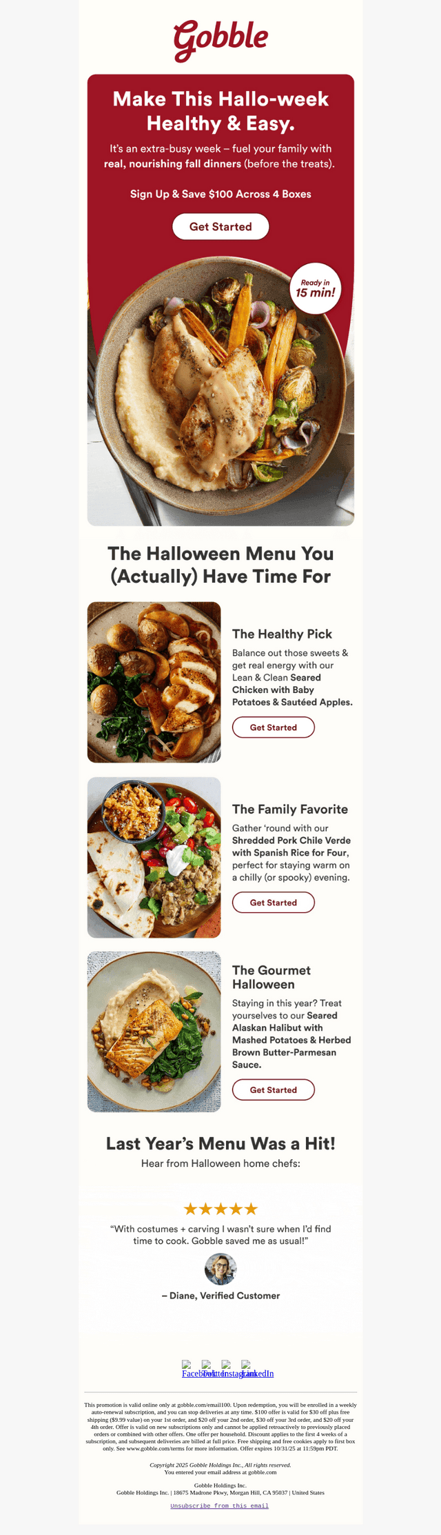 Gobble email from Mon, Oct 20, 2025