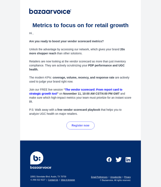 Decode metrics that drive vendor scorecard