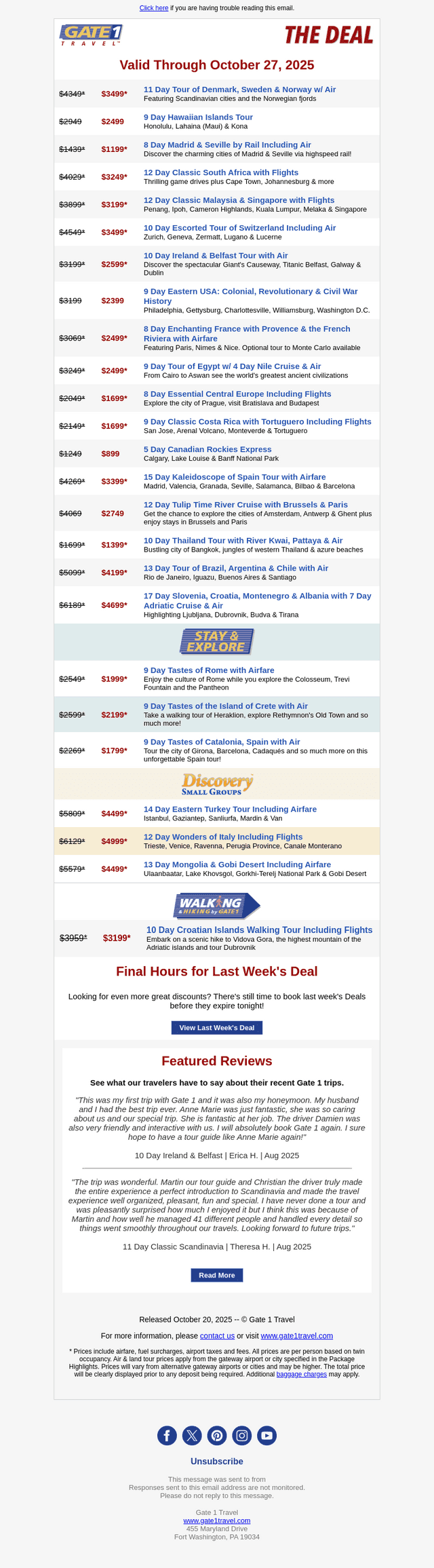 Gate 1 Travel email from Tue, Oct 21, 2025