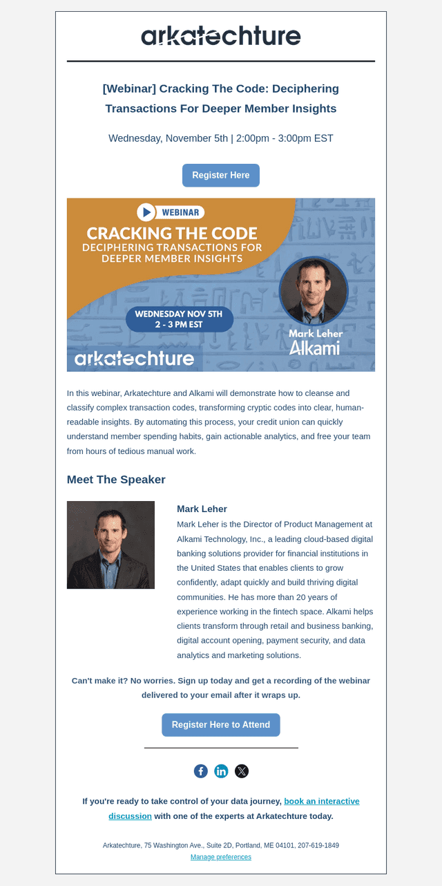 Arkatechture email from Tue, Oct 21, 2025