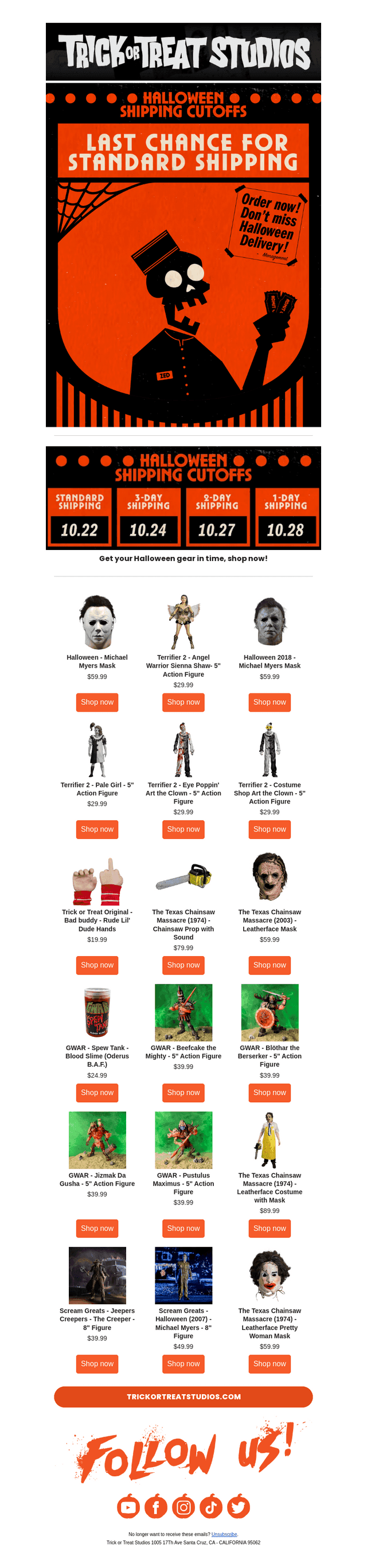 Trick or Treat Studios email from Tue, Oct 21, 2025