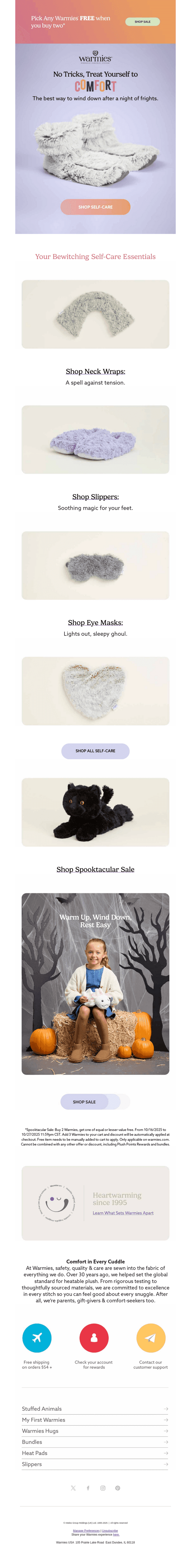 Spooky, soft Self-Care Warmies