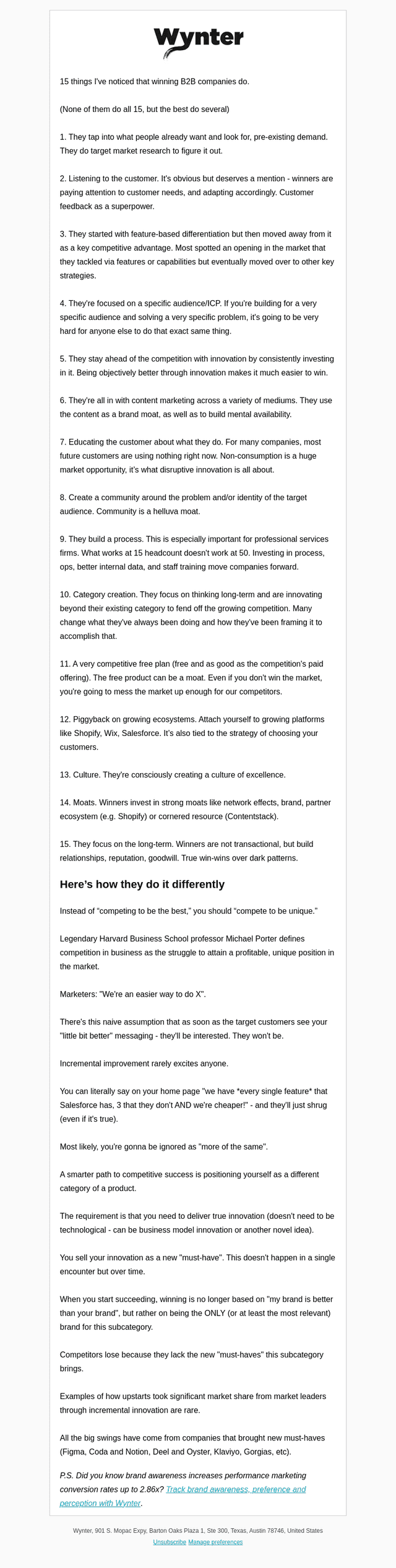 What sets B2B winners apart [Wynter updates]