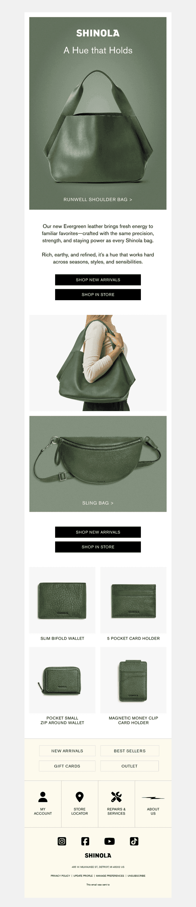 Timeless Leather, Now in Evergreen