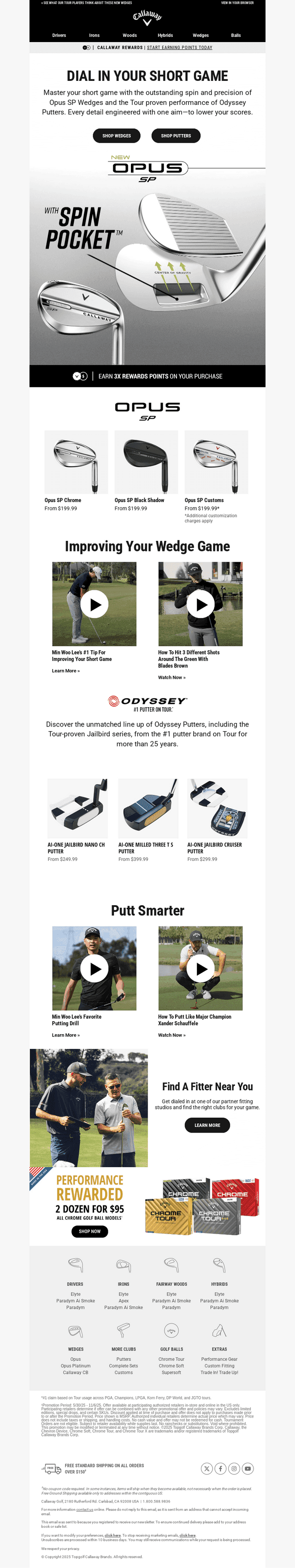 Callaway Golf email from Wed, Oct 22, 2025