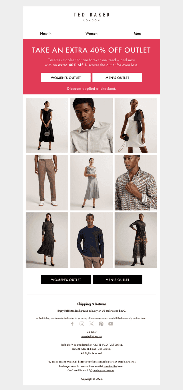 Sale Alert: EXTRA 40% Off Outlet