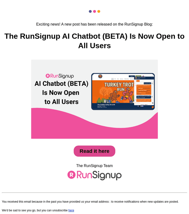 RunSignUp email from Wed, Oct 22, 2025