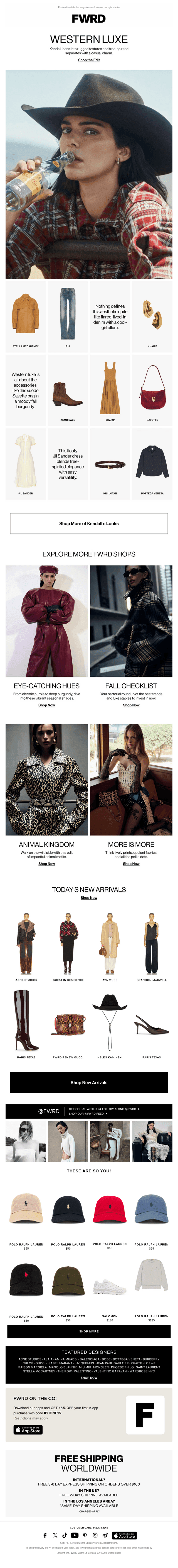 Kendall channels Western sophistication for fall