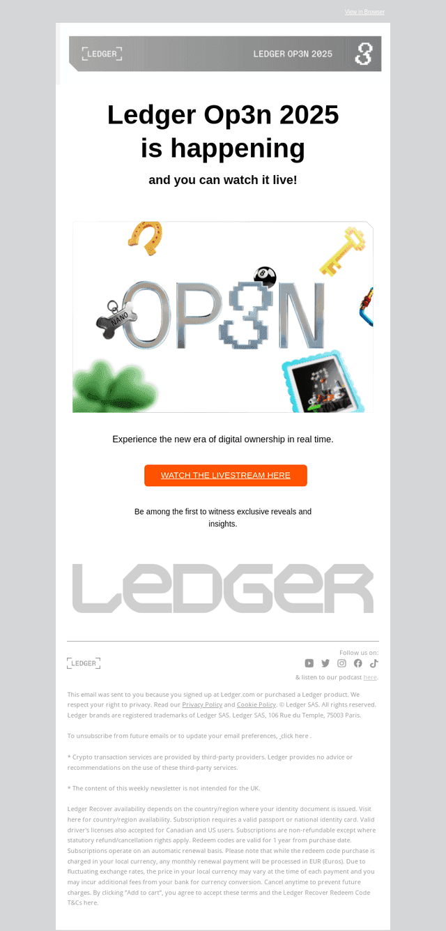 Join us live for Ledger Op3n 2025!