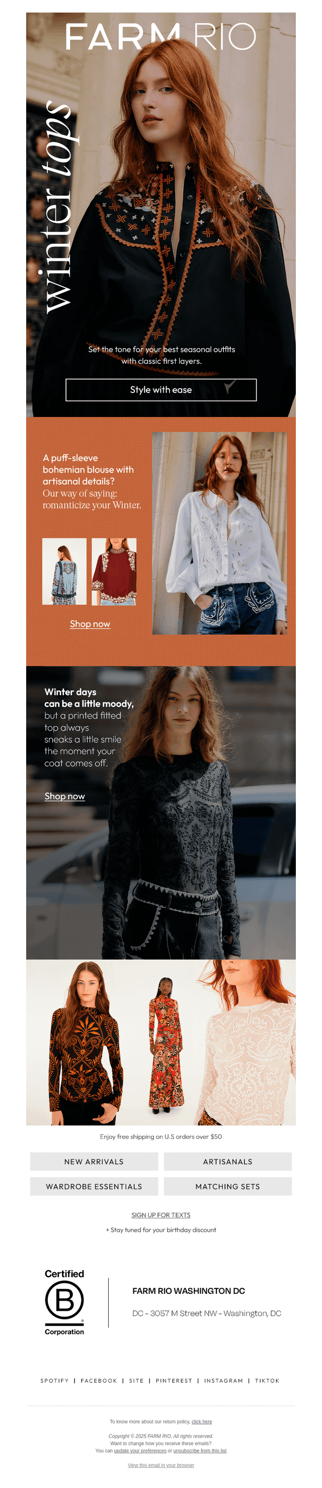FARM Rio Winter Tops