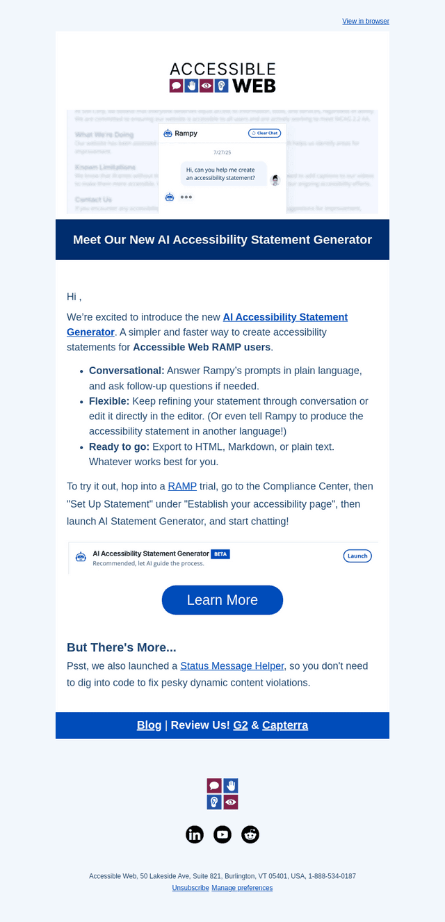 New Features Alert: Updated Accessibility Statement Generator