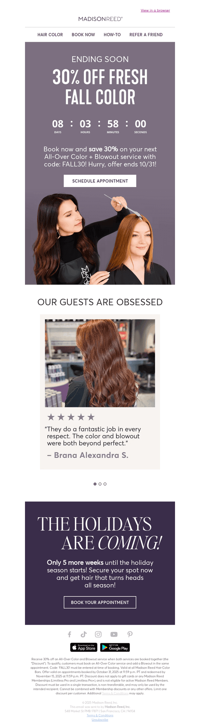 Madison Reed email from Thu, Oct 23, 2025