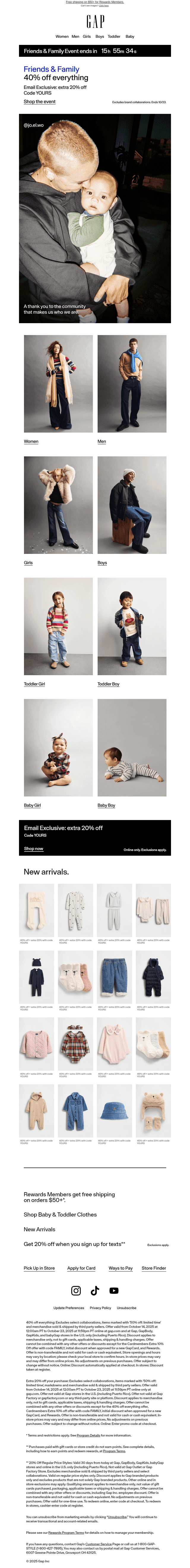 Expires today: 40% off everything + email bonus 20%