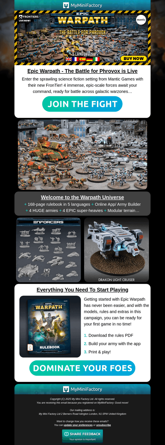 Immense forces await your command in Mantic Games' EPIC new Sci-Fi campaign…  👀