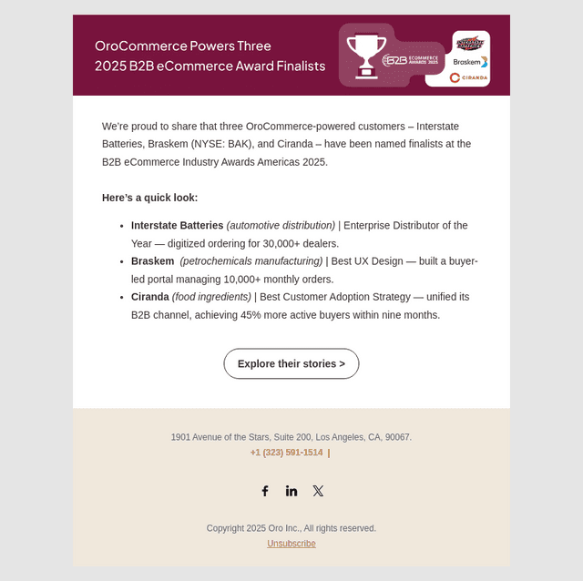 Three OroCommerce Customers Named Industry Finalists 🏆