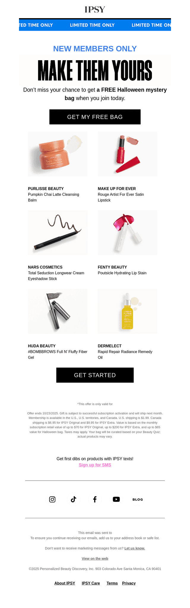 ipsy email from Thu, Oct 23, 2025