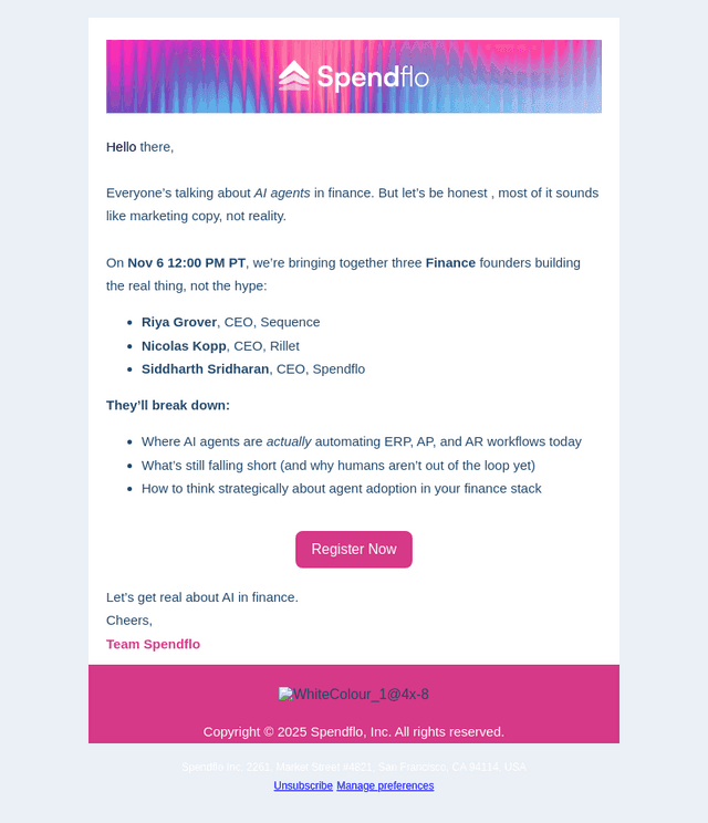 Spendflo email from Thu, Oct 23, 2025