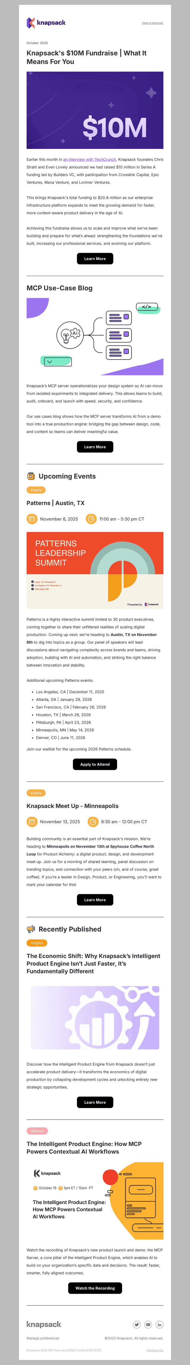 Knapsack email from Thu, Oct 23, 2025