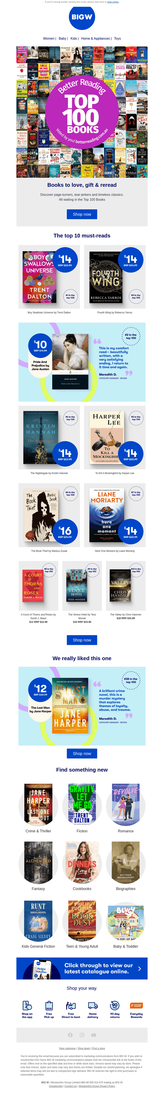 BIG W email from Thu, Oct 23, 2025