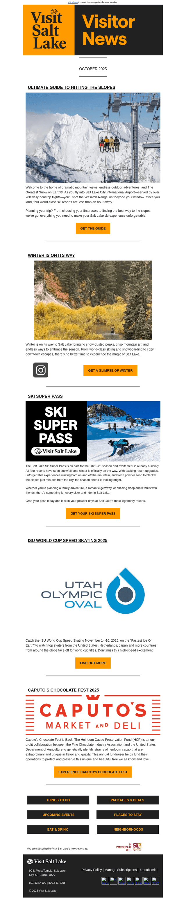 Visit Salt Lake email from Thu, Oct 23, 2025