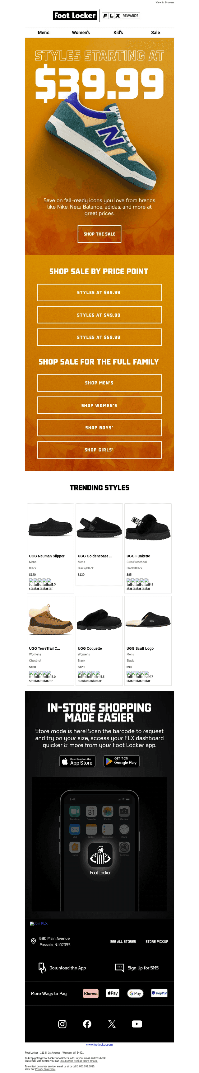 Get fall-ready styles starting at $39.99