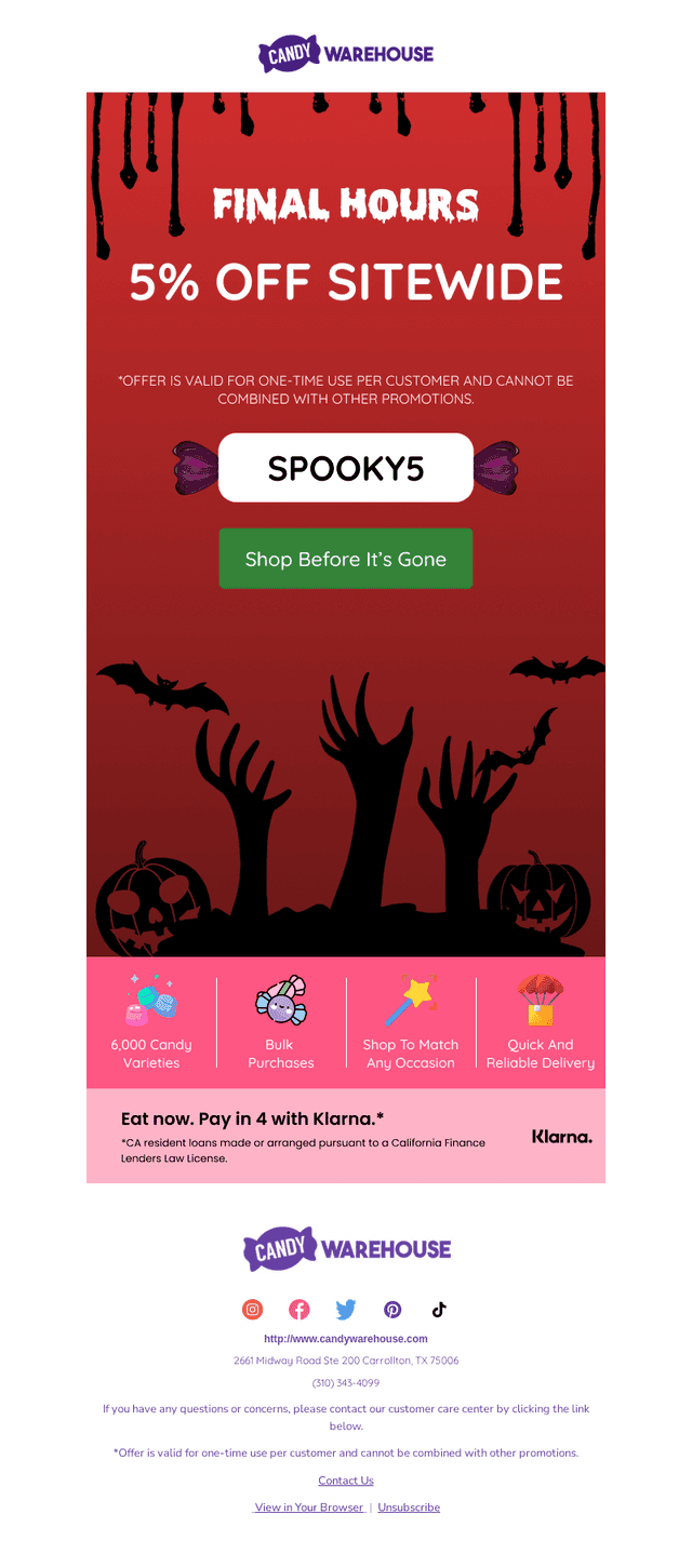 CandyWarehouse email from Fri, Oct 24, 2025