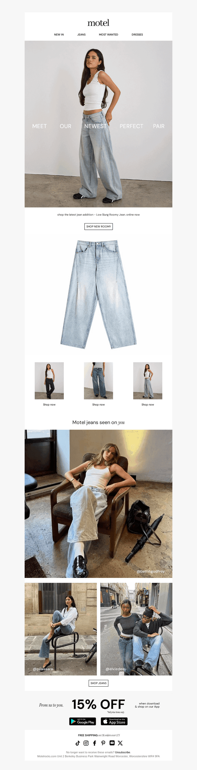 Just in: new jeans