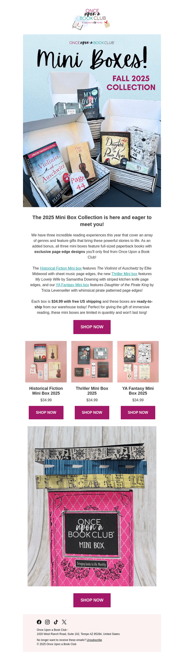 Once Upon A Book Club email from Fri, Oct 24, 2025