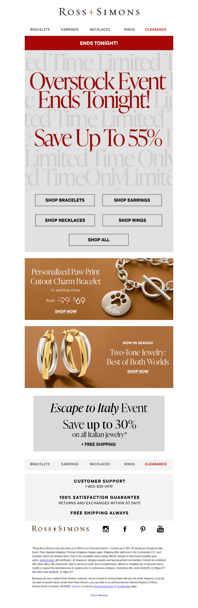 Save up to 55% – Overstock Event ends tonight!