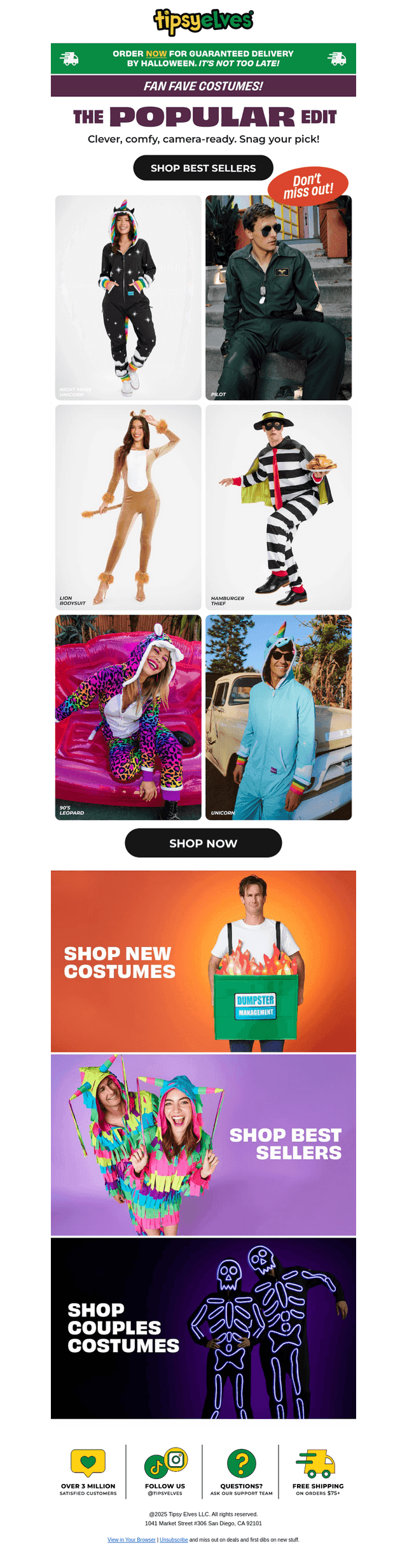 Tipsy Elves email from Fri, Oct 24, 2025