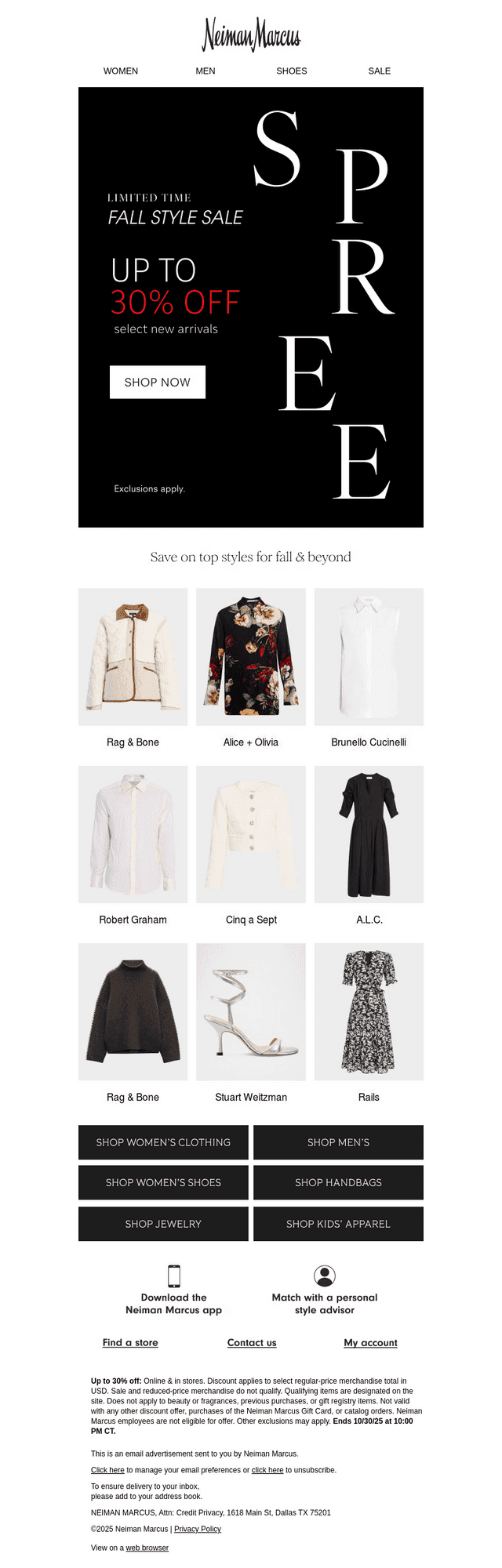 Weekend edit, up to 30% off fall favorites