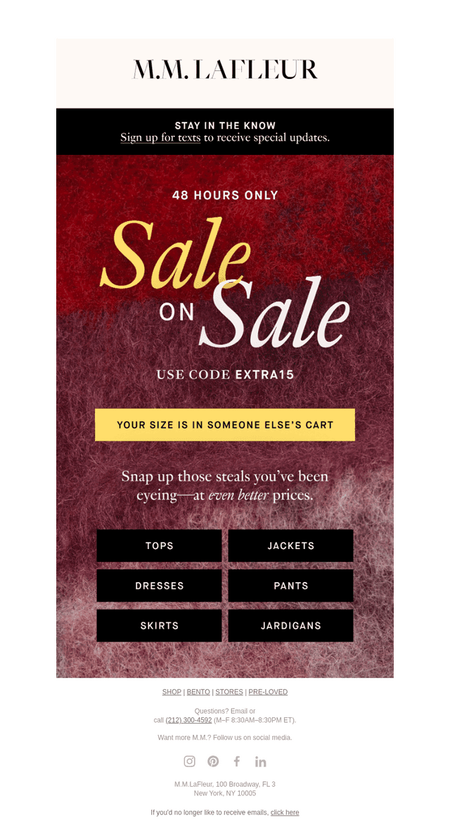 TWO DAYS ONLY: Extra 15% Off Sale