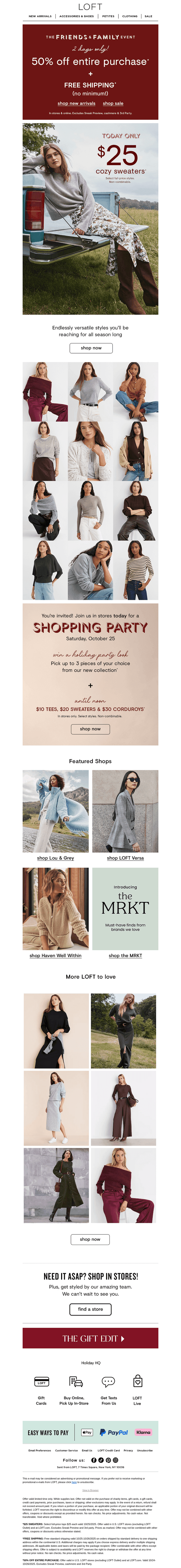 $25 cozy sweaters just for today