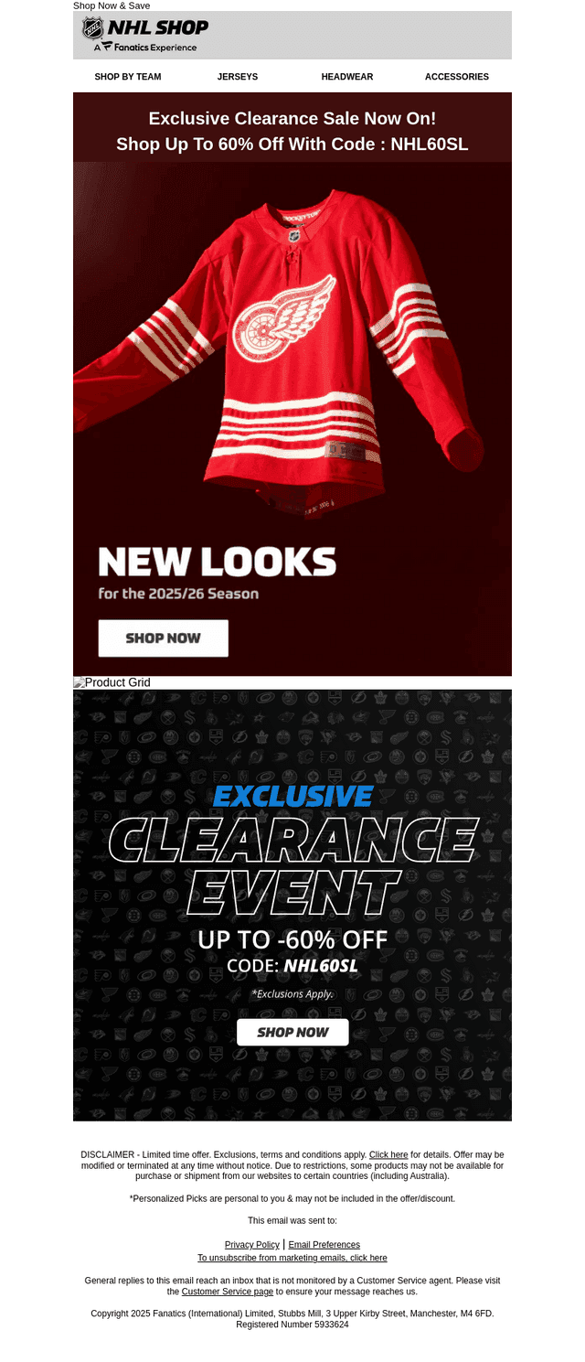 🚨 NHL Exclusive Clearance Event
