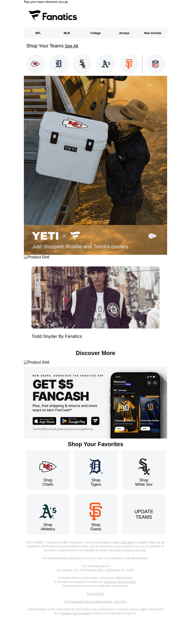 YETI x Fanatics Collection