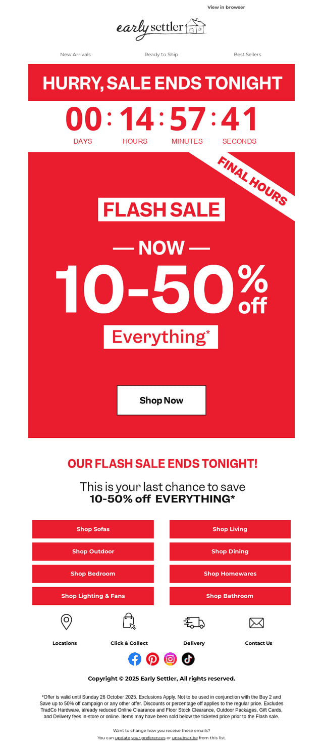 Final Hours ⏰ Flash Sale Ends Tonight!