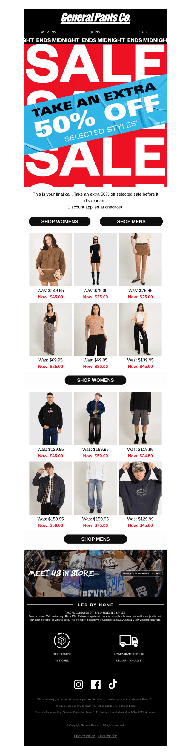 ENDS MIDNIGHT: Extra 50% Off Sale* ⏰