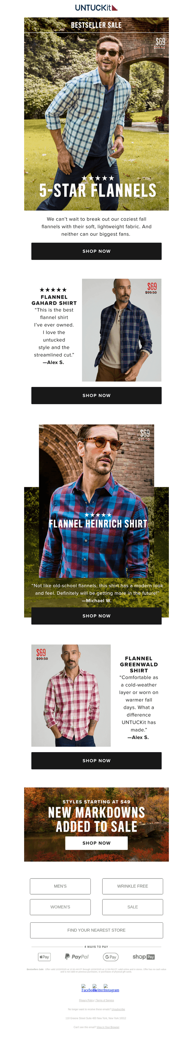 Weekend Wear: Flannels From $69