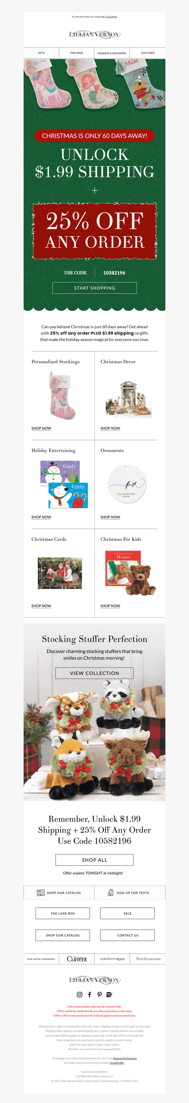 $1.99 shipping + 25% off 🎄