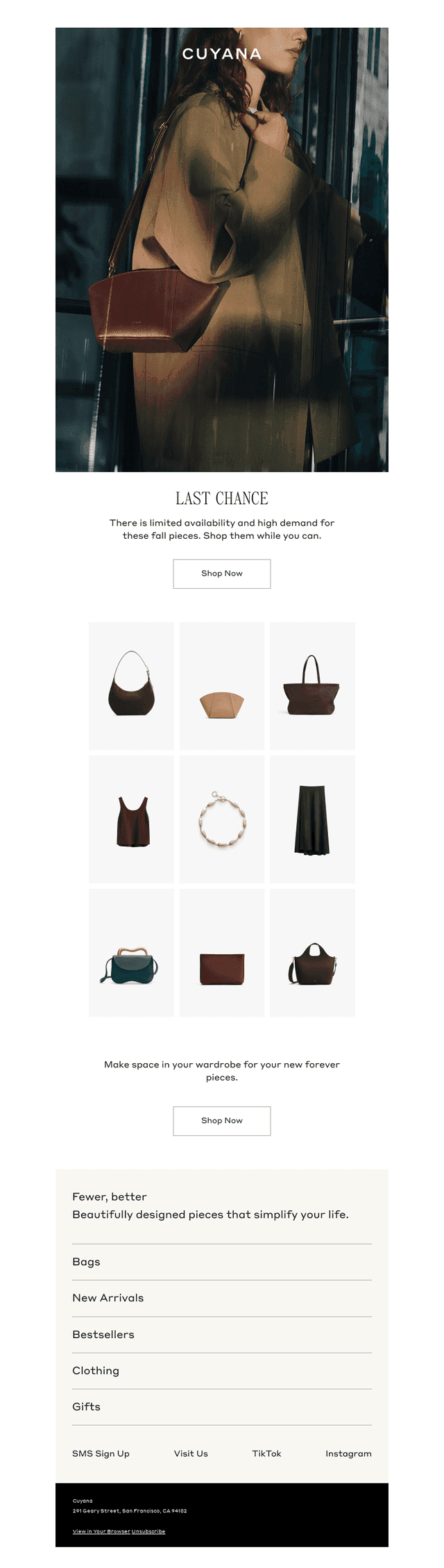 Cuyana email from Sun, Oct 26, 2025