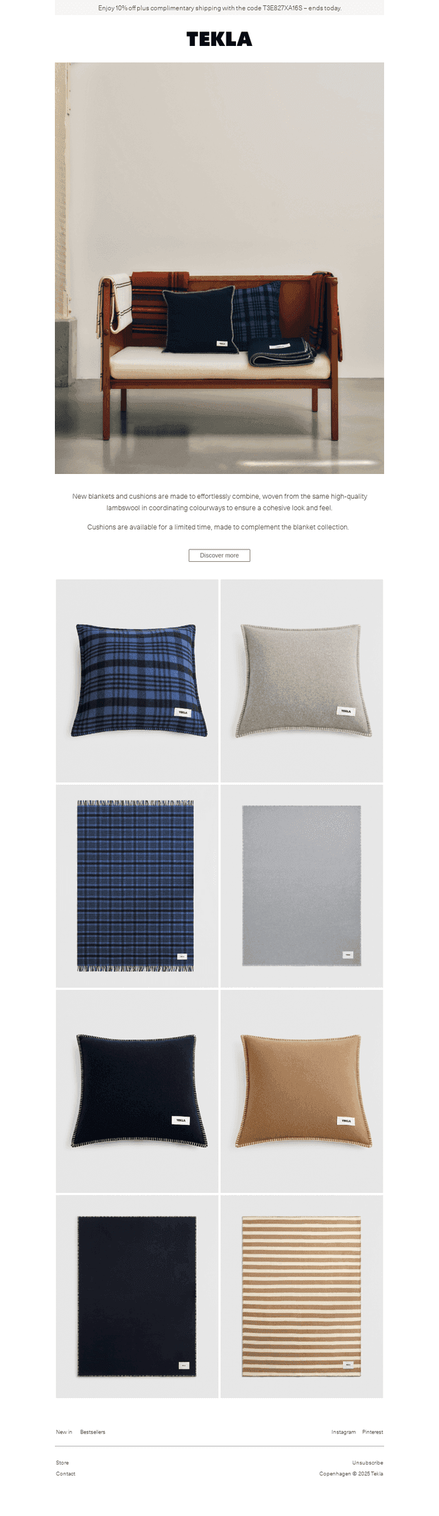 Discover coordinating blankets and cushions